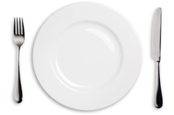 Dinner Plate, Knife, and Fork