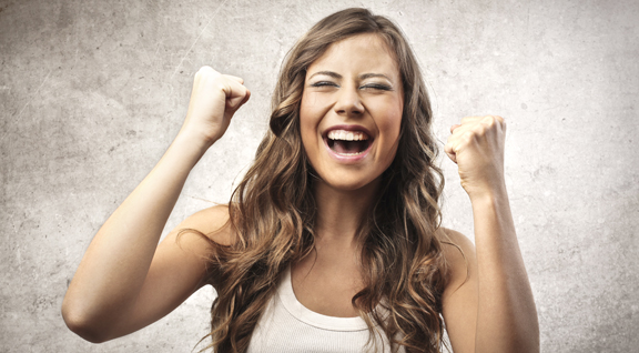 portrait of happy woman