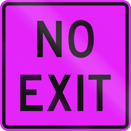 Road warning sign in Canada - No Exit. This sign is used in Ontario.